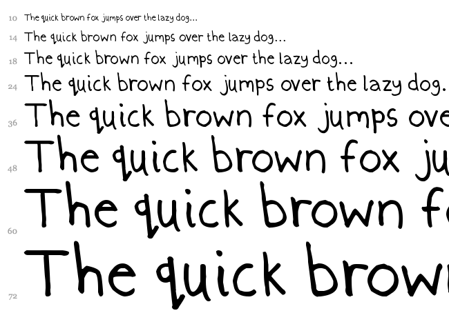 Thinly Handled font waterfall